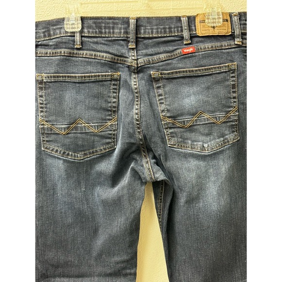 Wrangler Men's Slim Straight‎ Blue Jeans Size 34W 32L - Picture 3 of 9